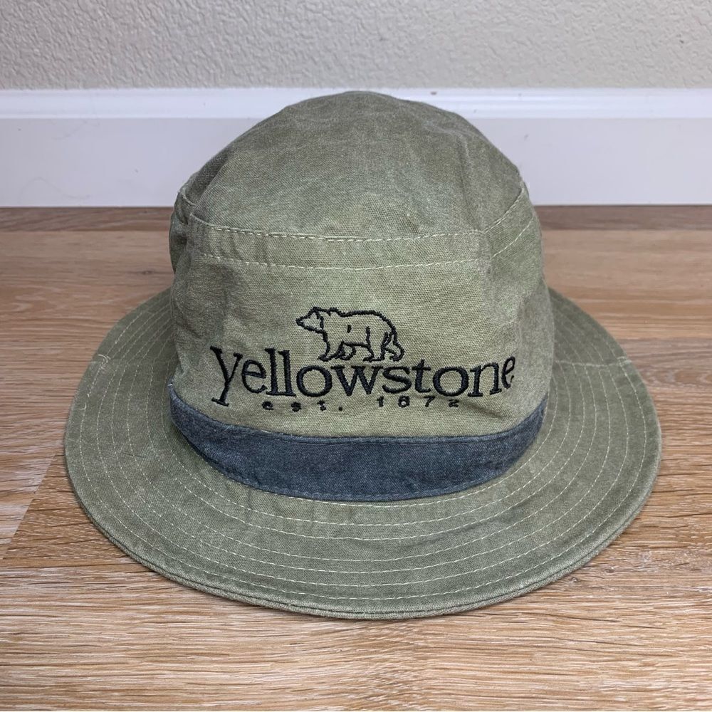 Yellowstone Vintage Khaki Unisex Hiking Outdoor Bucket Hat